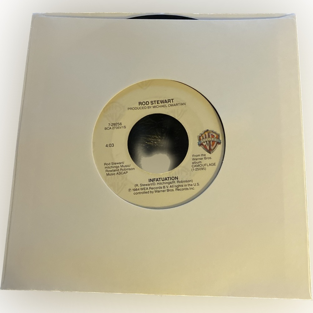 Rod Stewart "infactuation"  1984 Warner Brothers 45 RPM Vinyl Record Vinyl